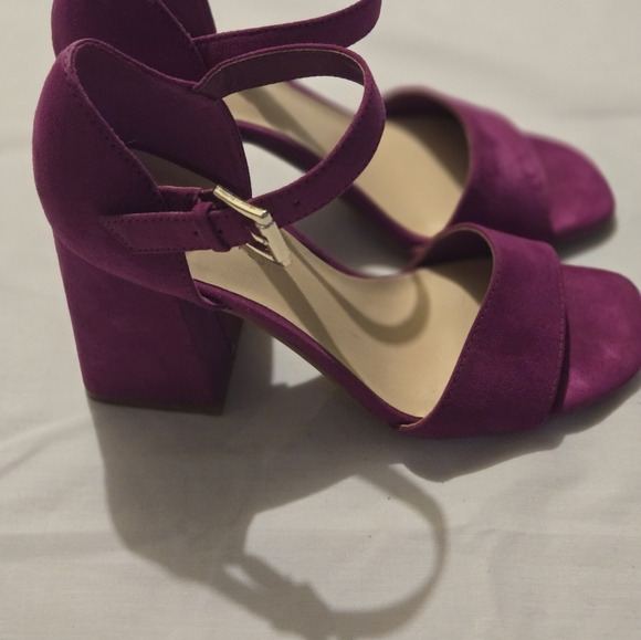Nine West Pink Abrah Strappy Ankle Strap Block High Heels 6M - Picture 3 of 5